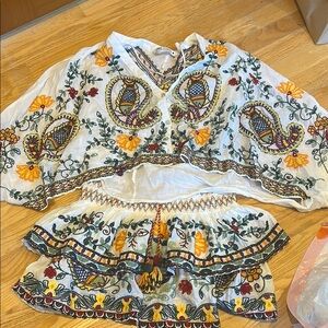 Zara White Floral Embroidered Mini Dress